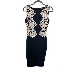 AX Paris Navy and Cream Midi Dress